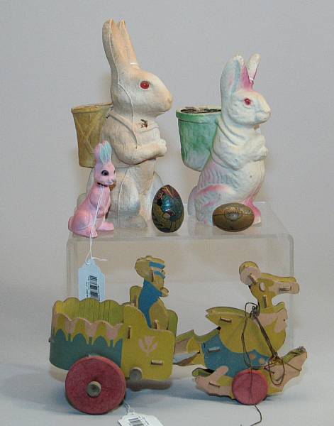 Appraisal: Easter holiday toy grouping An interesting collection of holiday toys