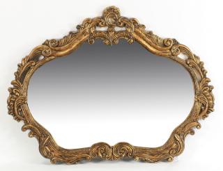 Appraisal: Contemporary gilt Rococo style mirror w Contemporary gilt mirror in