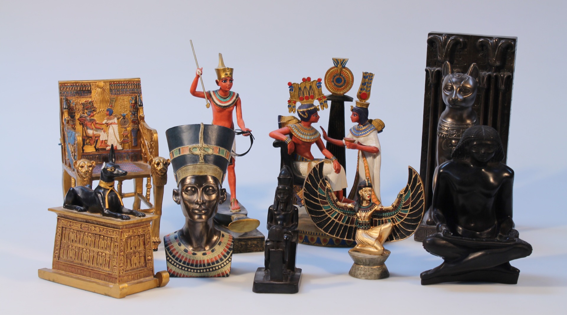 Appraisal: Various thC Egyptian style metalware ceramics etc to include resin