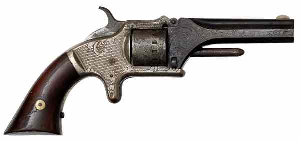 Appraisal: Engraved Manhatten Second Model Revolver cal '' octagonal barrel S