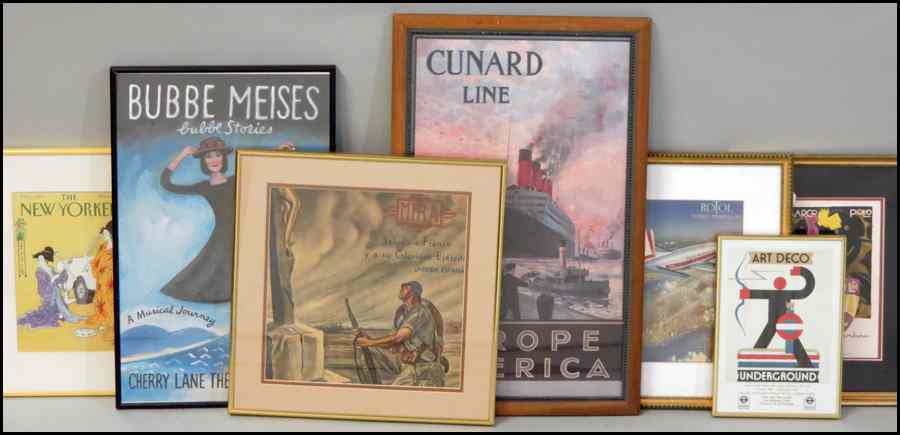 Appraisal: GROUP OF SEVEN FRAMED REPRODUCTION POSTERS PRINTS Various sizes and