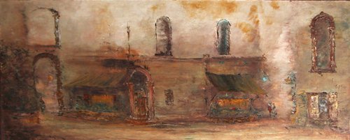 Appraisal: Artist Warren J th Century American Title Storefronts in Venice