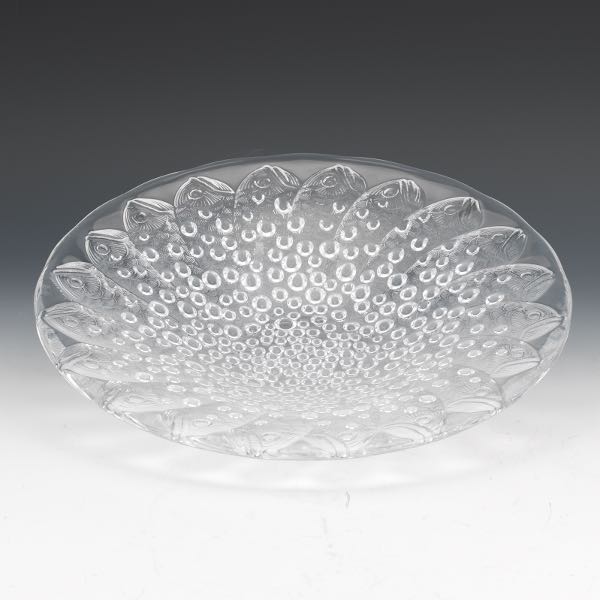 Appraisal: LALIQUE ROSCOFF CRYSTAL BOWL x Clear crystal bowl of fish