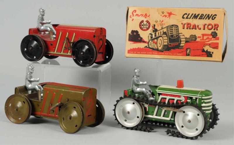 Appraisal: Lot of Tin Litho Marx Tractor Wind-Up Toys American Working