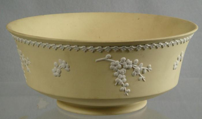 Appraisal: Wedgwood yellow jasperware bowl with white berry decoration d h