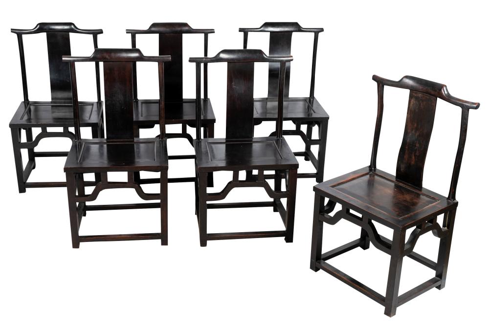 Appraisal: SET OF TEN CHINESE HARDWOOD SIDE CHAIRSeach with slightly curved