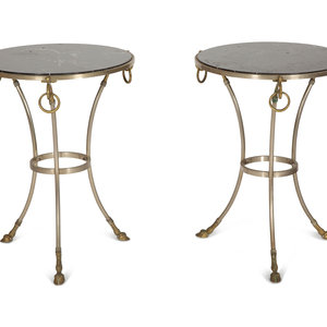 Appraisal: A Pair of Neoclassical Style Black Marble-Top Gueridons th Century