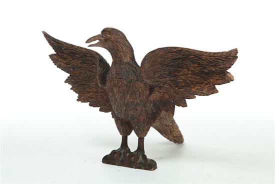 Appraisal: FOLKSY WOODEN EAGLE America late th century Carved and incised