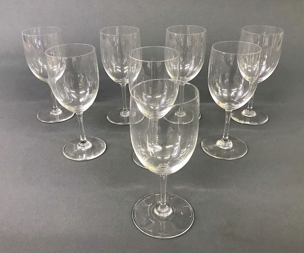 Appraisal: Eight Baccarrat Wine Glasses Perfection Pattern Eight Baccarat wine glasses