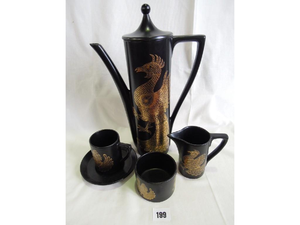 Appraisal: A six place Portmeirion Phoenix pattern coffee service designed by