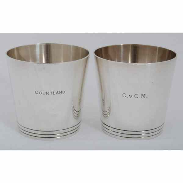 Appraisal: Tiffany Co Sterling Beakers American th century Two Tiffany Co