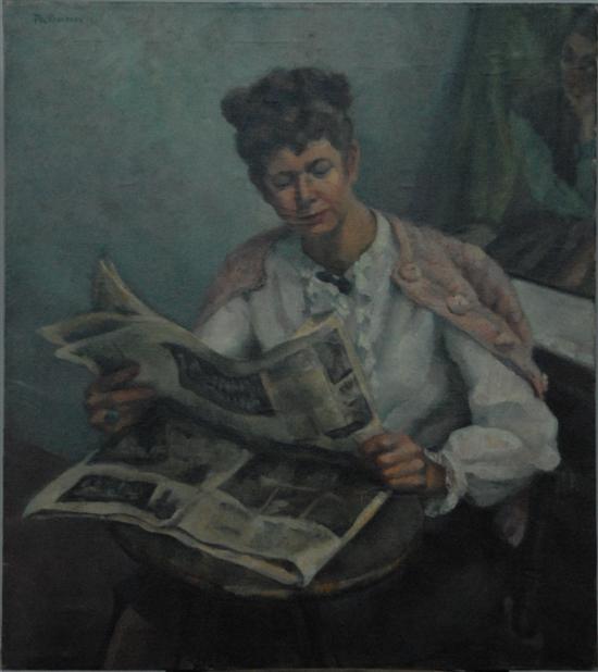 Appraisal: POMEROY FLORENCE W OIL ON CANVAS Portrait of a woman