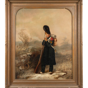 Appraisal: Adelaide Spang American th C Hessian Soldier Oil on Canvas