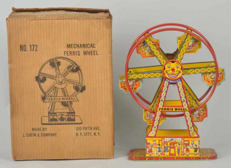 Appraisal: Tin Litho Chein Ferris Wheel Wind-Up Toy American Working Toy