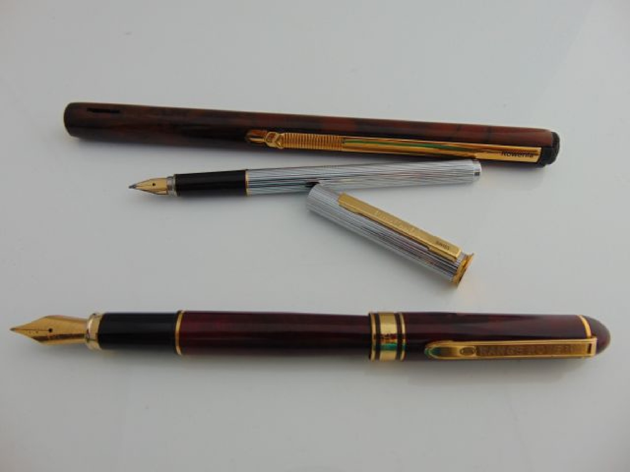 Appraisal: A Heilemann fountain pen with marbled case work and gilded