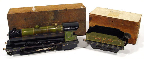 Appraisal: Boxed tinplate Bowman gauge steam locomotive and tender model in