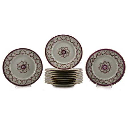 Appraisal: Set of Twelve Dresden Porcelain Service Plates Estimate -