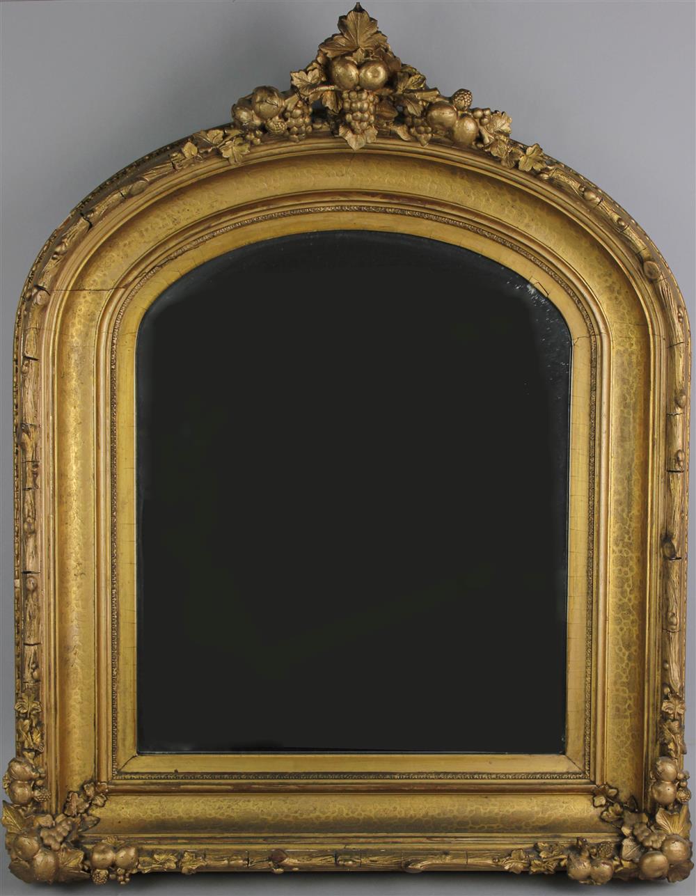 Appraisal: VICTORIAN GILTWOOD AND COMPOSITION MIRROR late th Century h w