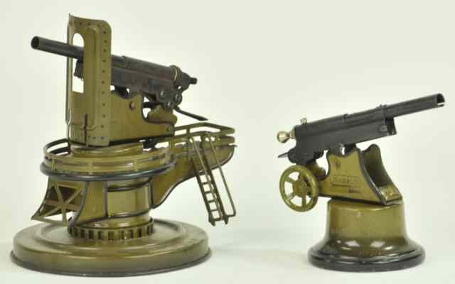 Appraisal: LOT OF TWO MARKLIN COSTAL GUNS Germany small seated anti-aircraft