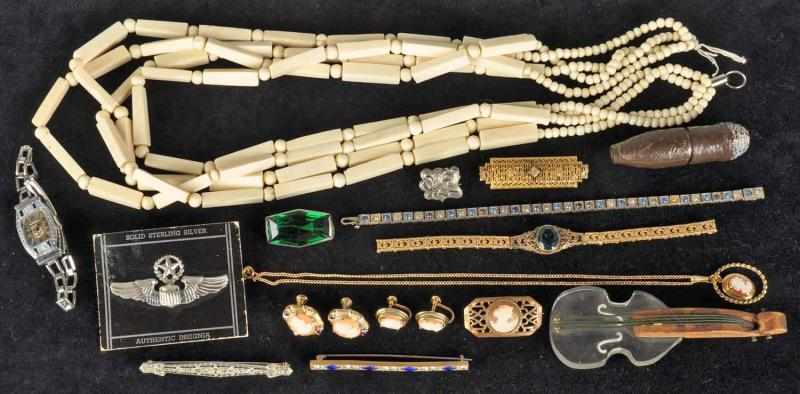 Appraisal: Lot of Jewelry Pieces Description Includes two bars pins one