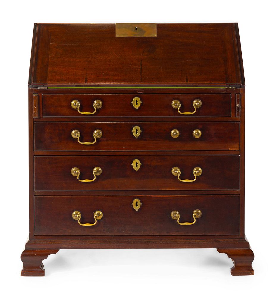 Appraisal: A George III Mahogany Slant-Front Secretary A George III Mahogany