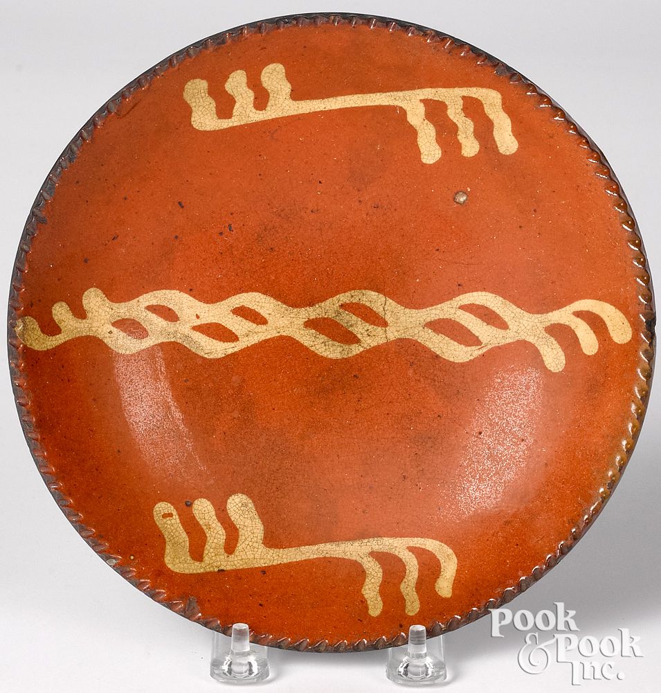 Appraisal: Pennsylvania redware pie plate th c Pennsylvania redware pie plate