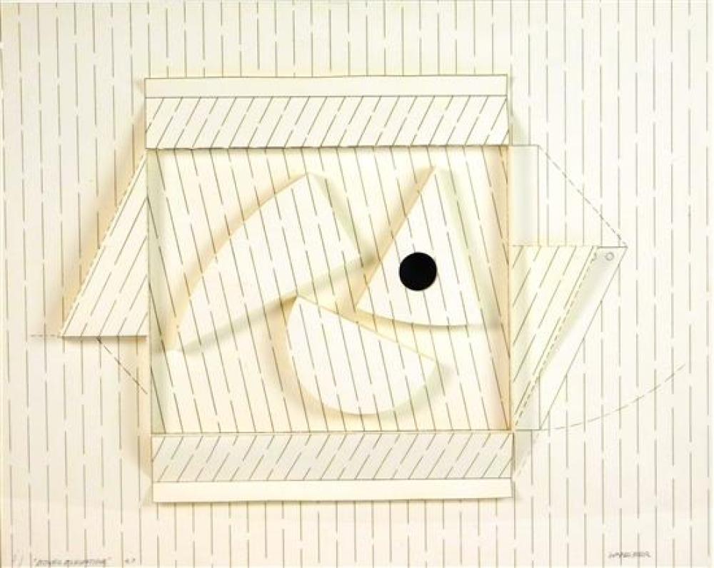 Appraisal: Werner Pfeiffer German American b Boxed Elevation three-dimensional mixed media