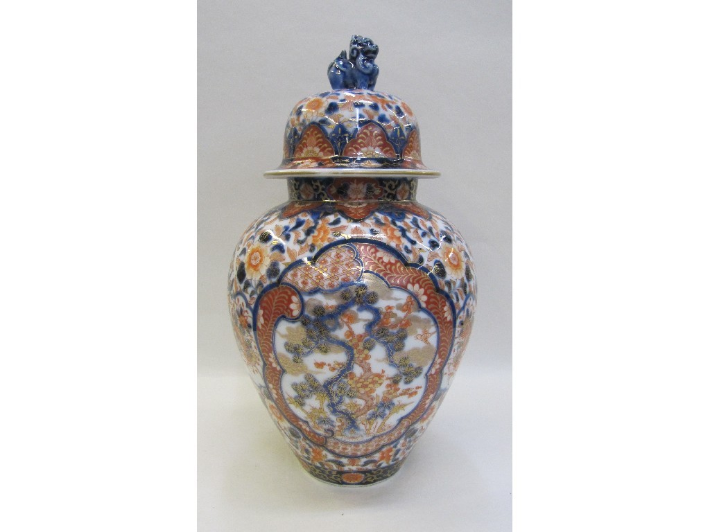 Appraisal: Chinese porcelain jar and cover with Imari decoration with dog