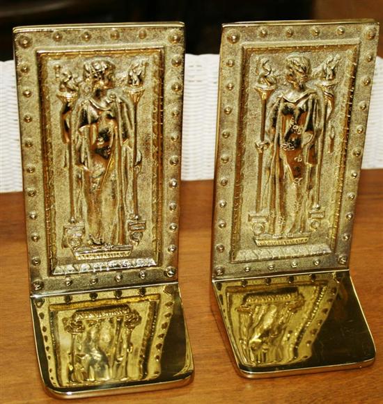 Appraisal: Pair brass bookends