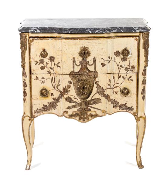 Appraisal: Sale Lot A Transitional Cream-Painted Commode french or italian th