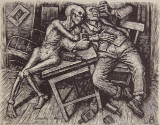 Appraisal: Albert Abramovitz wood engraving Albert Abramovitz American - - ''Gone''-