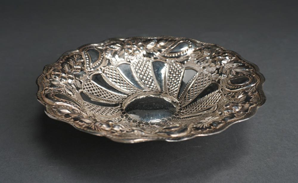 Appraisal: EGYPTIAN EMBOSSED -SILVER FOOTED BOWL D IN CM OZTEgyptian Embossed