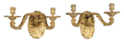 Appraisal: Pair Louis XV Style Sconces probably late th early th