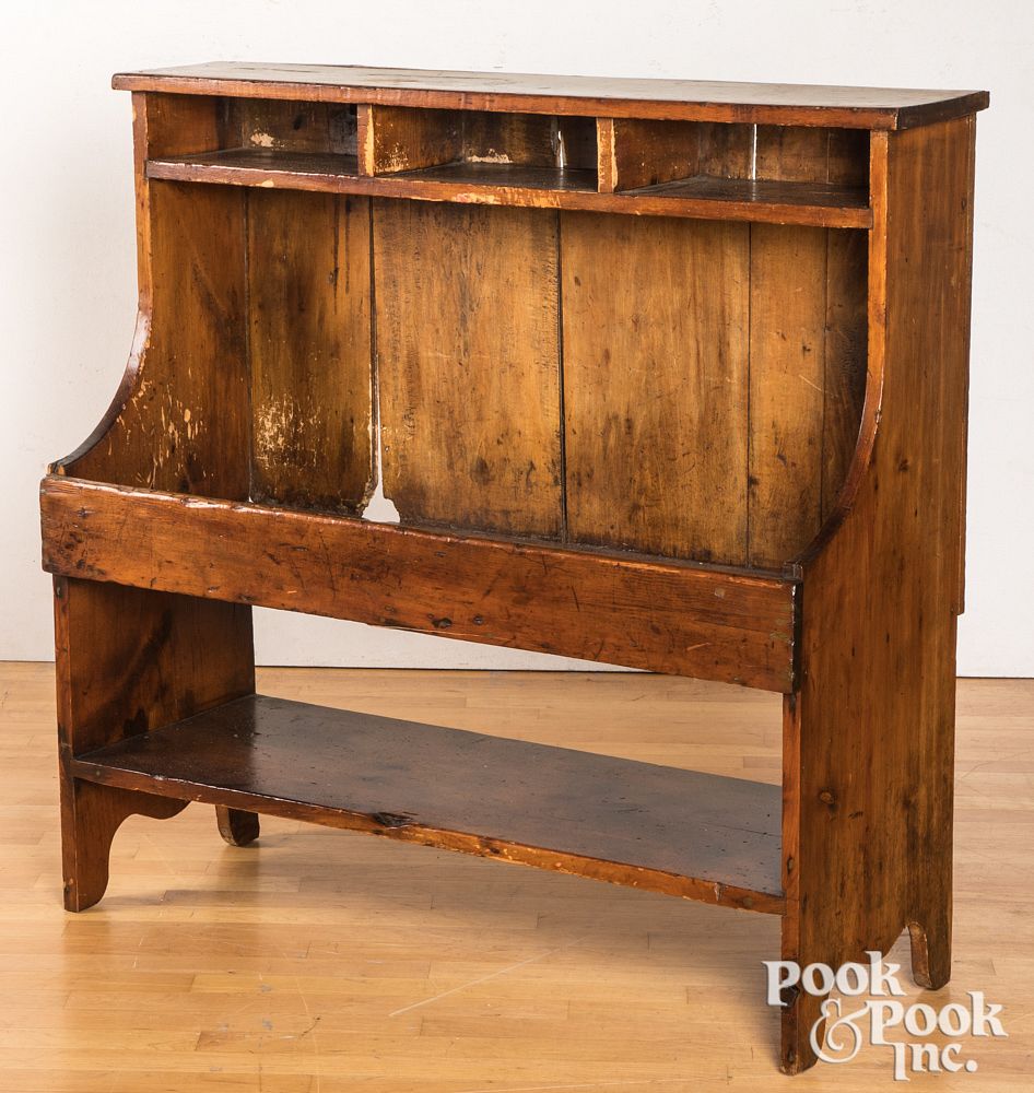 Appraisal: Pennsylvania pine drysink bucket bench th c Pennsylvania pine drysink