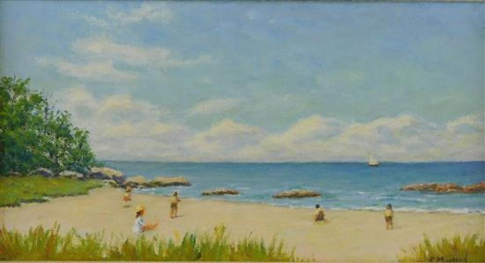 Appraisal: Edwin Maynard Connecticut - Beach Day oil on canvas board