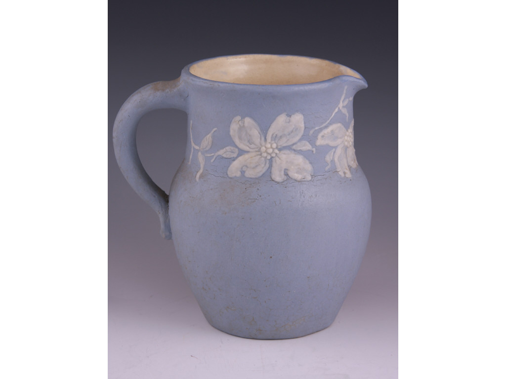 Appraisal: NC Pottery Pisgah Forest Cameo Pitcher matte blue glazed porcelain-type