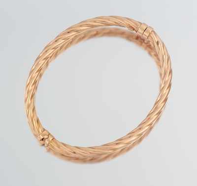 Appraisal: A Rose Gold Twist Design Bangle Bracelet k rose gold