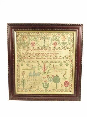 Appraisal: A George III Scottish sampler by Henreta Davidson March worked