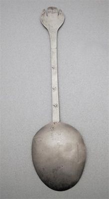 Appraisal: A James II large spoon pricked over 'A' over 'B'