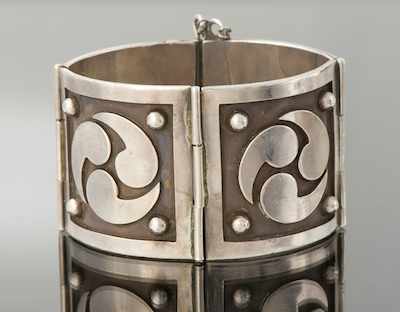 Appraisal: A Victoria Taxco Sterling Silver Bracelet Sterling silver bracelet designed