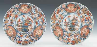 Appraisal: A Pair of Chinese Export Dishes Scalloped rim dishes decorated