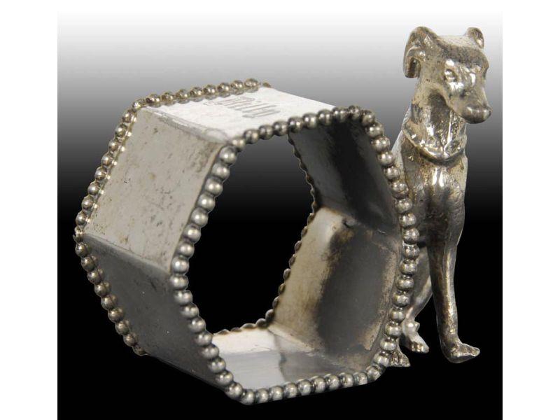 Appraisal: Small Greyhound Hexagonal Shaped Figural Napkin Ri Description No manufacturer's