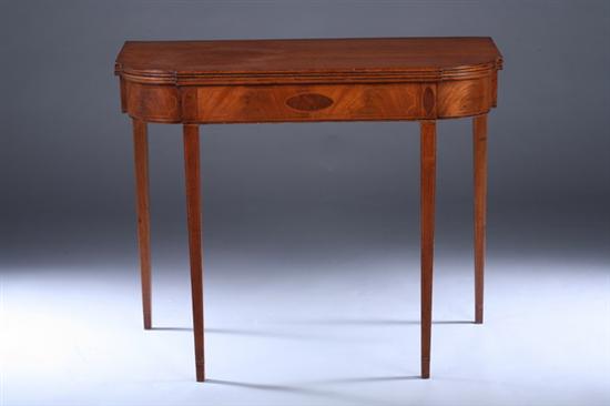 Appraisal: NEOCLASSICAL INLAID MAHOGANY FLIP-TOP CONSOLE GAMES TABLE Circa Boston Ma