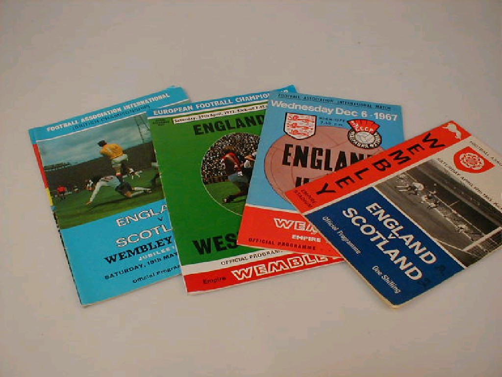 Appraisal: England football programmes the Scotland April th the USSR December