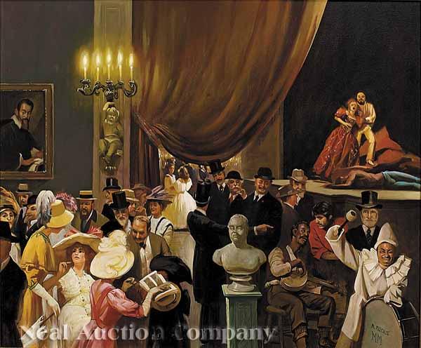 Appraisal: Auseklis Ozols Latvian New Orleans b The Opera oil on