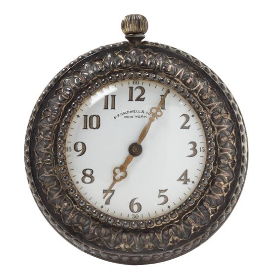 Appraisal: Sale Lot An American Silver-Plate Desk Clock likely first half