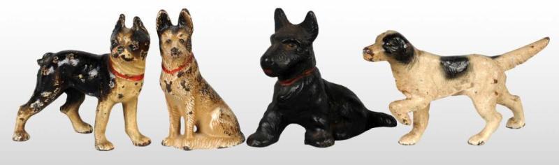 Appraisal: Lot of Assorted Cast Iron Dog Paperweights Description Each made