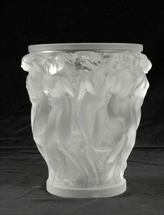 Appraisal: Lalique Molded and Frosted Glass Vase Decorated with Female Figures