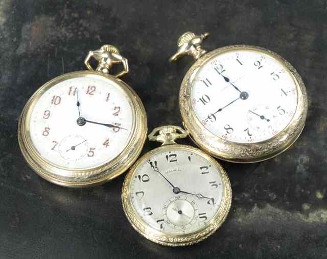 Appraisal: THREE AMERICAN ILLINOIS OPEN FACE POCKET WATCHES model or size