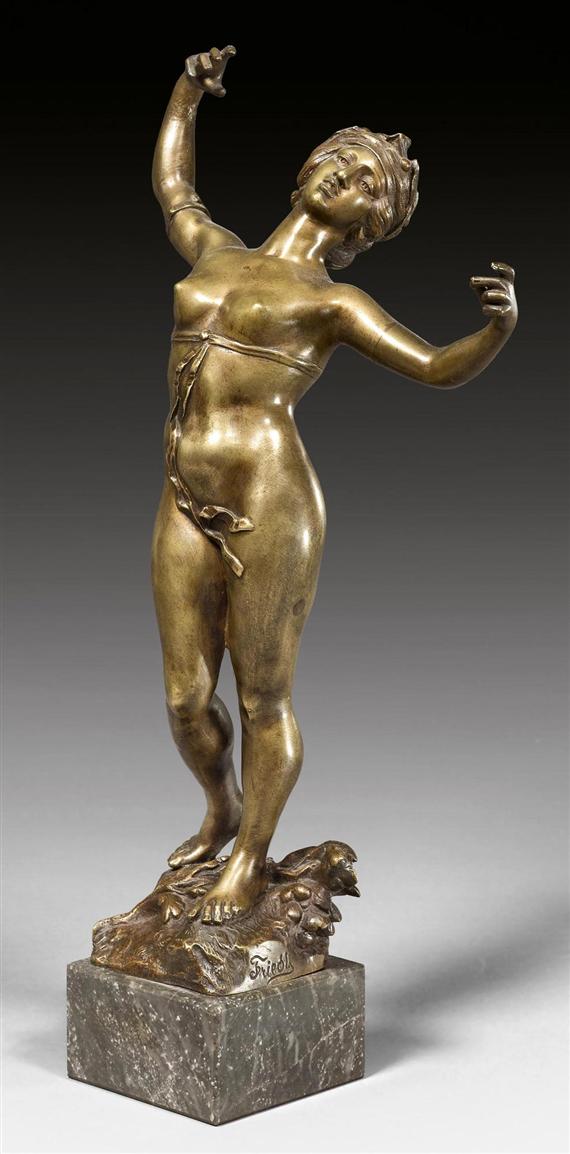 Appraisal: FRIEDL THEODOR - SCULPTURE circa Bronze with gilt patina Black